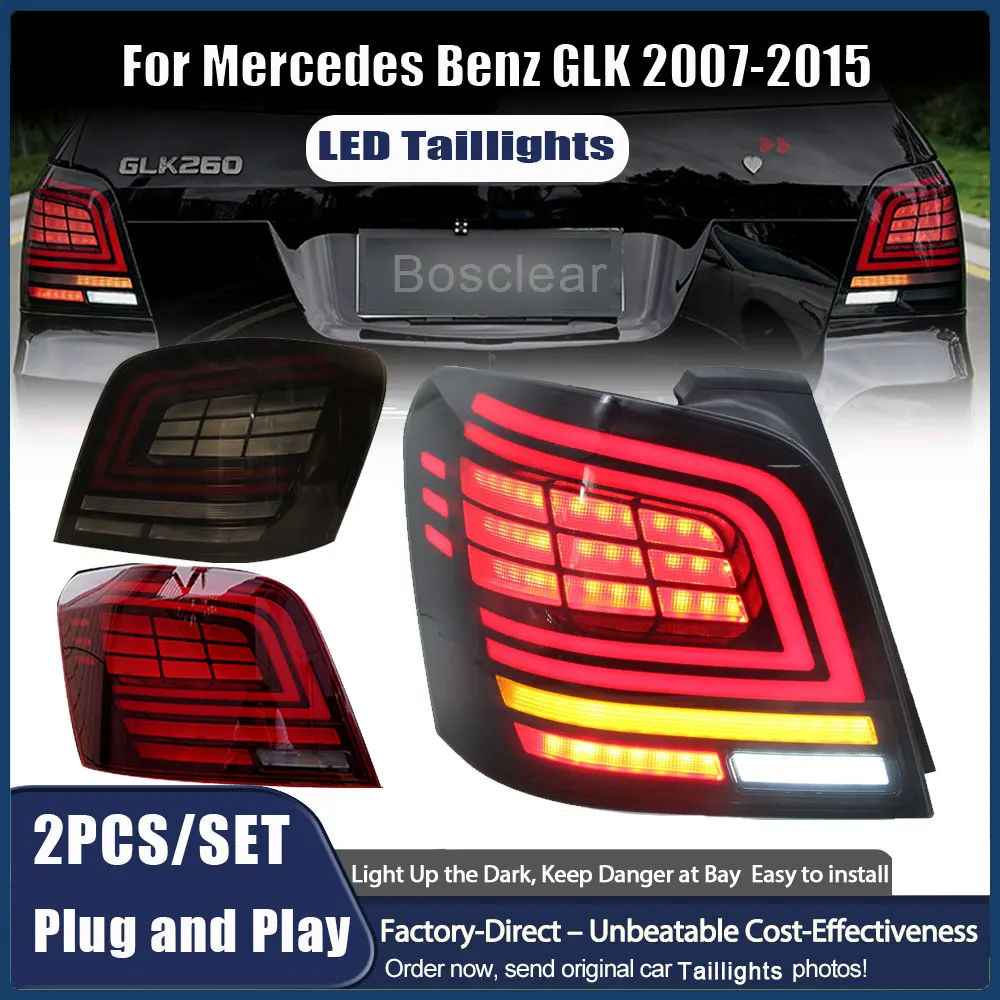 

Автомобильные фары, светодиодные задние фонари для Mercedes-Benz GLK-Class GLK260 300, задние задние фонари в сборе, стоп-сигнал, указатель поворота 2007-2015