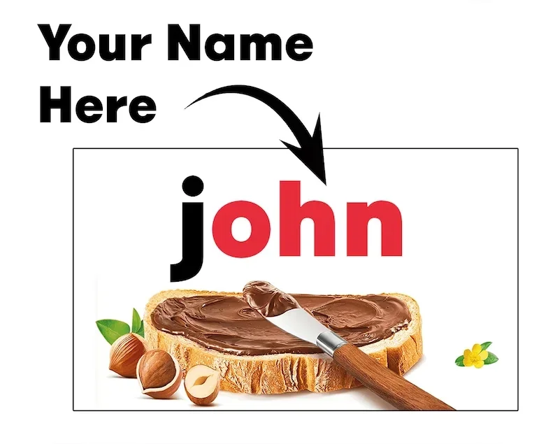 Personalized Name Sticker Mini Nutella Jar Label Custom Vinyl For Birthday Easter Hen Party Favours Weddings Unique Novelty Gift