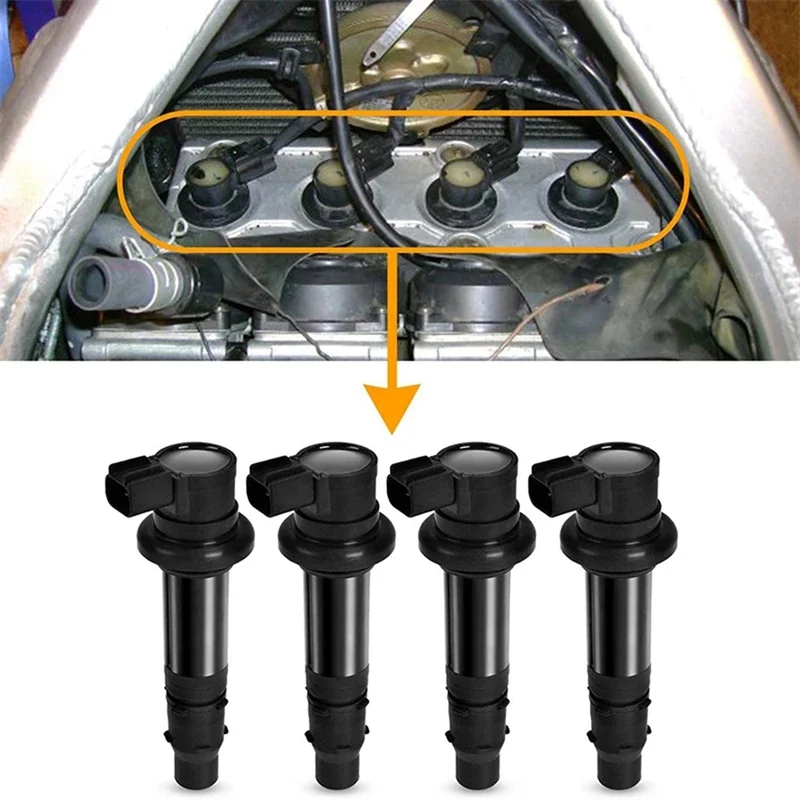 Bobine de ville pour Yamaha, F6T558, F6T560, YZF, R1, R6, R6S, VMX, V Max, 2002-2017, 5VTops, 82310-HO 00, 5VY823100000, 4 pièces