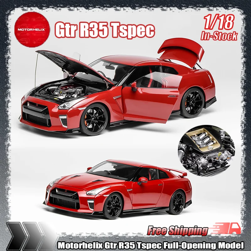 

Новинка в наличии Motorhelix 1:18 Gtr R35 Tspec, имитация сплава, миниатюрный литой под давлением модель автомобиля с полным открытием, игрушки на заказ, подарки, орнамент