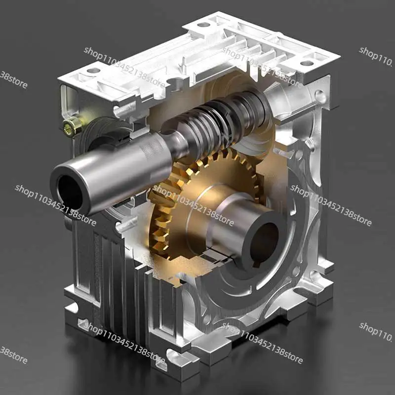 Motor Worm Gear Reducer NMRV030 High Torque Gearbox Reducer Input 11mm Output 14mm Gear Ratio 5:1/7.5:1/10:1/80:1