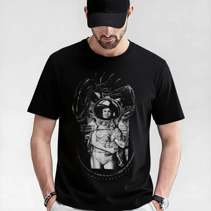 

Ripley Jonesy Horror movie Alien Sic-Fi Gift T-Shirt Weyland Xenomorphe Graphic clothes Large size tops 100% cotton print Tee