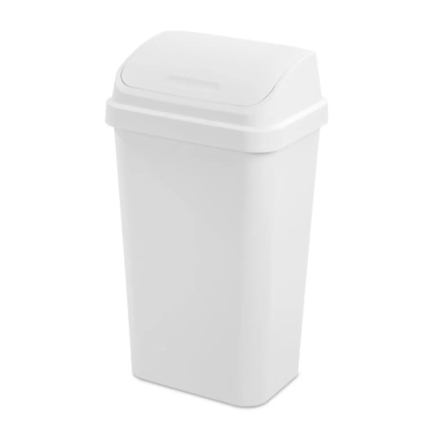 4 Pack Kitchen Garbage Trash Can with Plastic Swing Top, 13 Gal, White