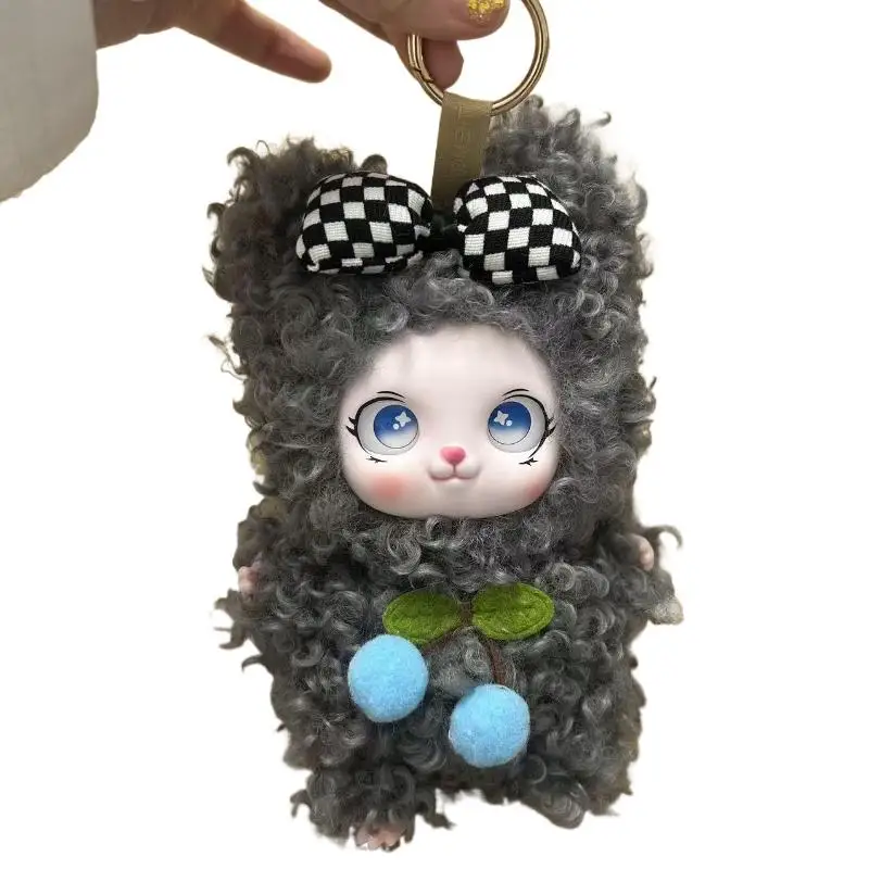 Cute Bowknot Vinyl Face Plush Doll Pendant Keychain Backpack Hangings Decoration Gifts image 6