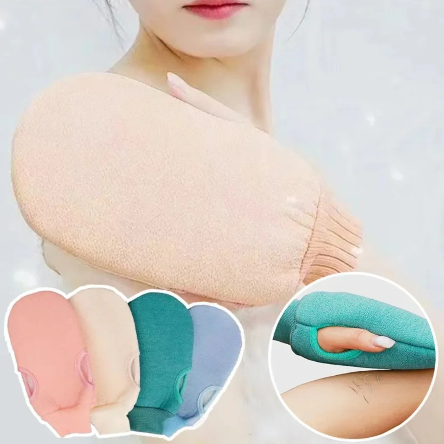 4pcs Bath for Peeling SPA Exfoliating Shower Brush Body Cleaning Scrub Mitt Rub Dead Skin Gloves Shower Towel Foam Body Massage