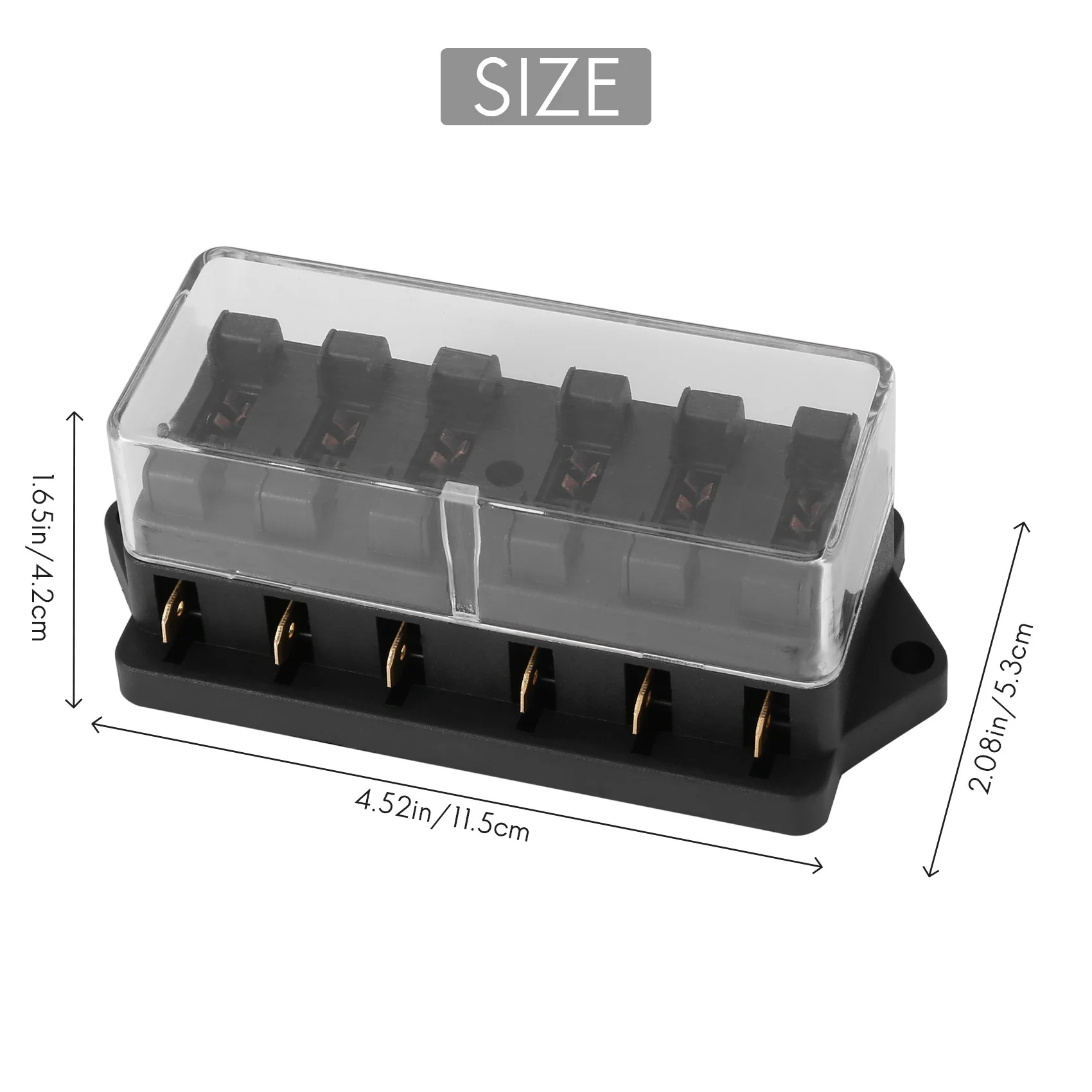자동차 회로 블레이드 퓨즈 박스 블록, 6 웨이 퓨즈 거치대 박스, 미국 무료 퓨즈
