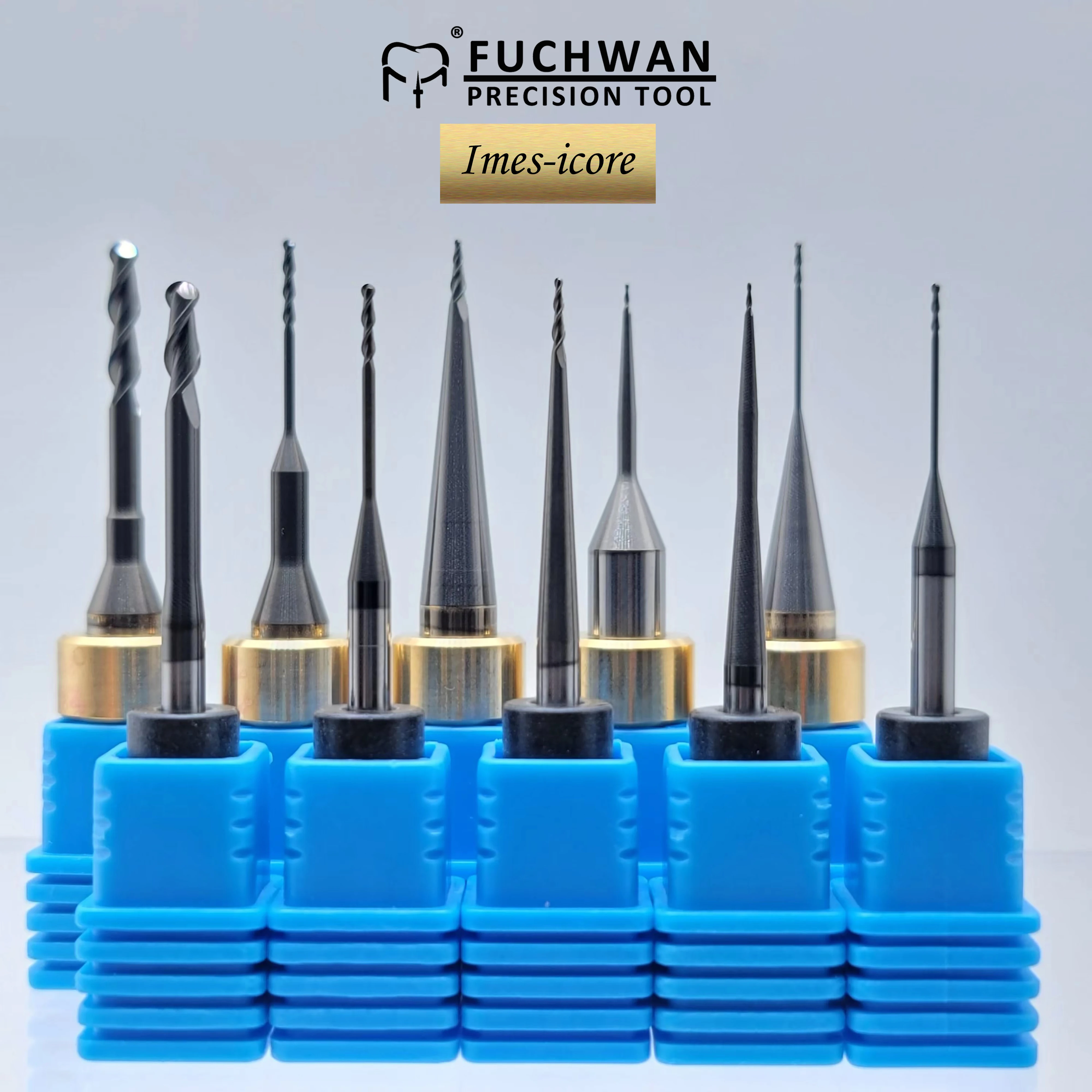 Fuchwan  Deantl Ball Nose End Millling Burs Alloy Tungsten Steel For Zr(Zirconia）/PMMA/Wax Fit for Imes-Icore 350/550/750 D3