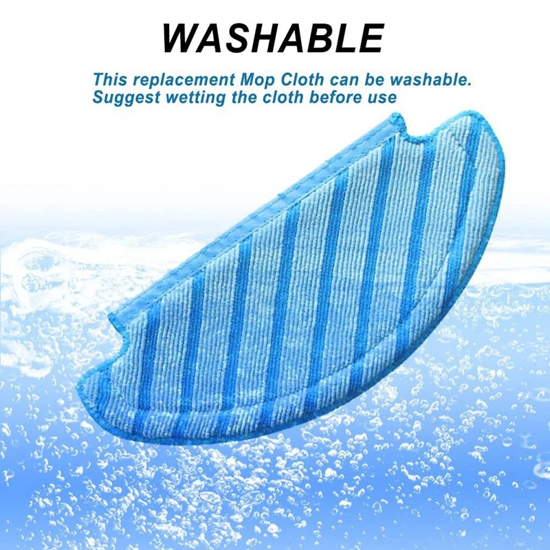 10Pack Replacement Mop Cloths For Ecovacs N8,N8+ T8 T9 Vacuum Cleaner,Washable Microfiber Replacement For Floor Cleaning