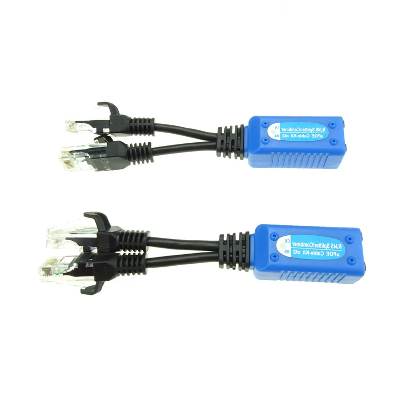 1pair RJ45 Splitter Combiner UPOE Cable, Two POE Camera Use One Net Cable POE Adapter Cable Connectors Passive Power Cable