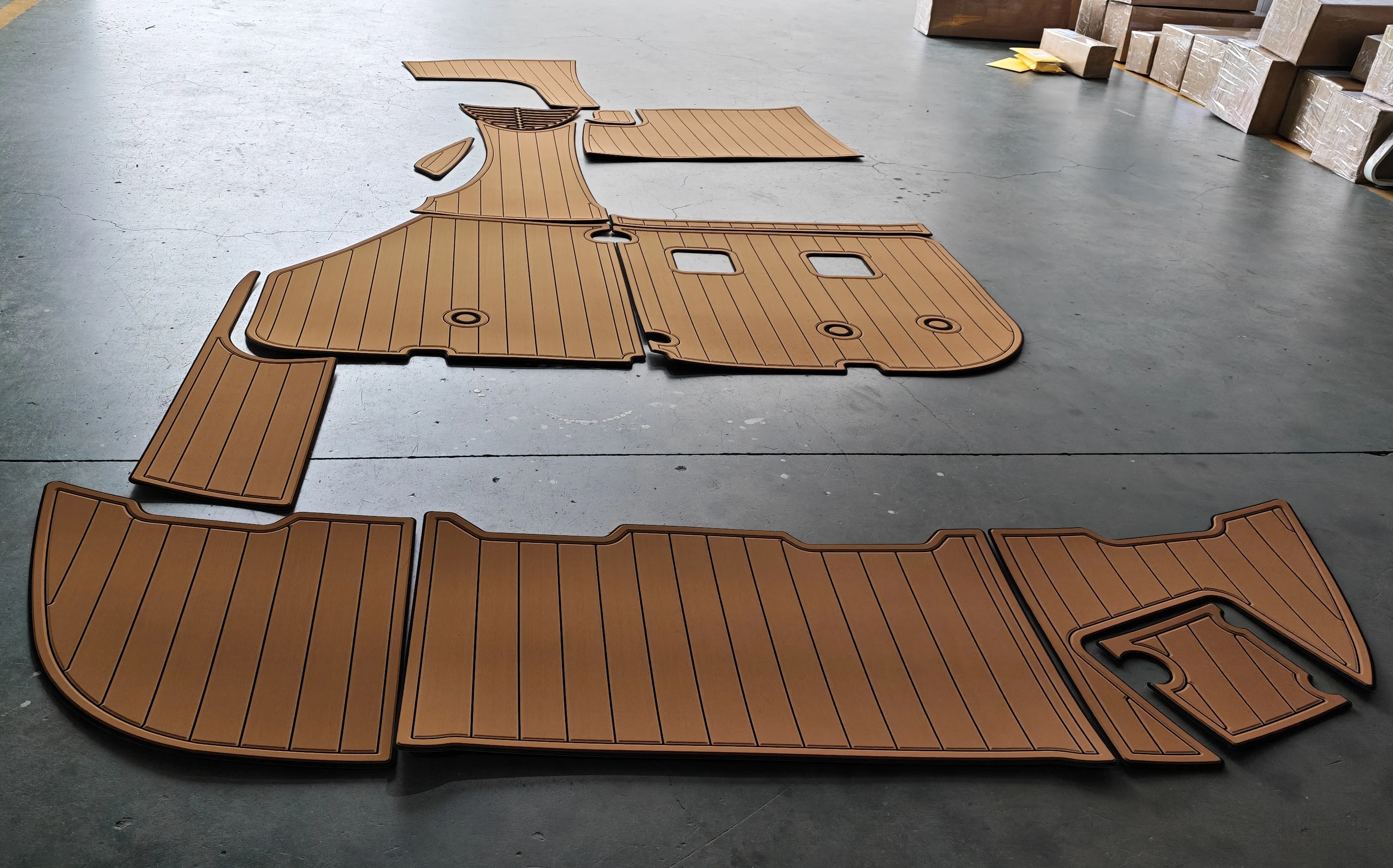 Marine Faux Teak EVA Non-Slip Mat-2001 Chaparral 280 290 Signature Self-Adhesive 1/4