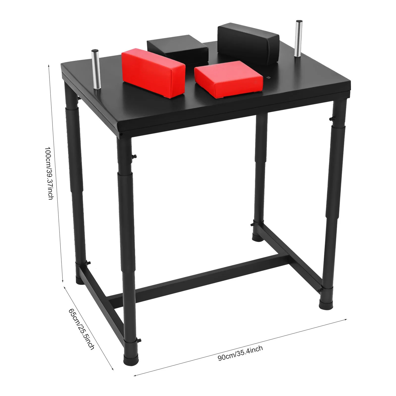 Arm Wrestling Battle Table, Standard Arm Wrestling Table, Professional Strength Training Desk, Multi-Layer Wood, EVA, PU, Steel Tube, Non-Slip Black Surface, For Competition Practice, Muscle Forearm Grip Power Training Equipment