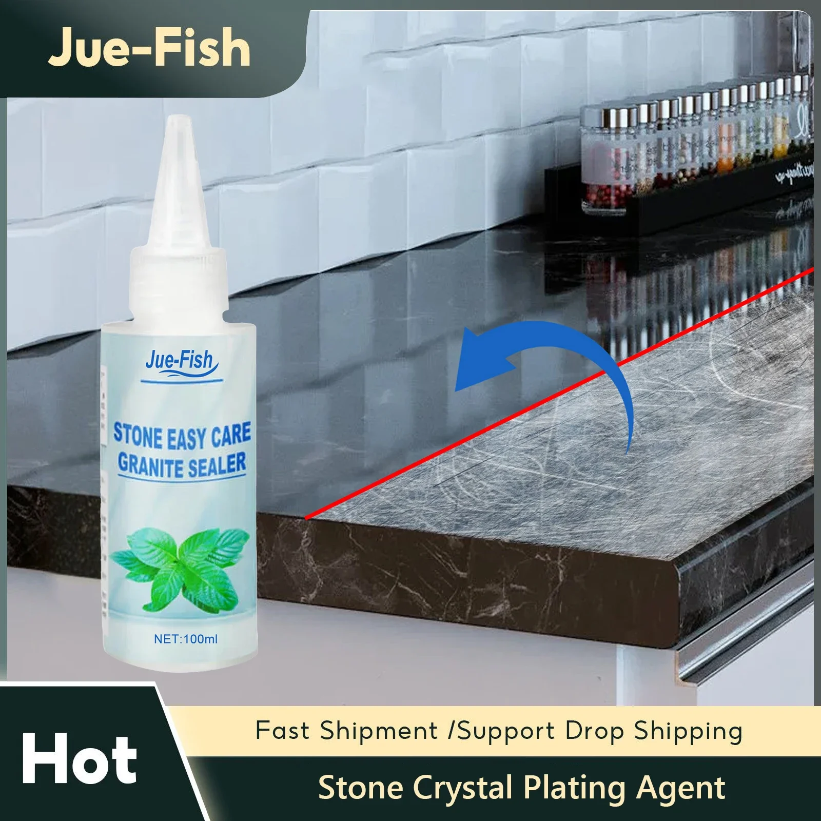 Stone Crystal Plating Agent Marble Granite Limestone Countertop Polishing Nano Crystal Liquid Anti Scratch Tile Renovating Agent