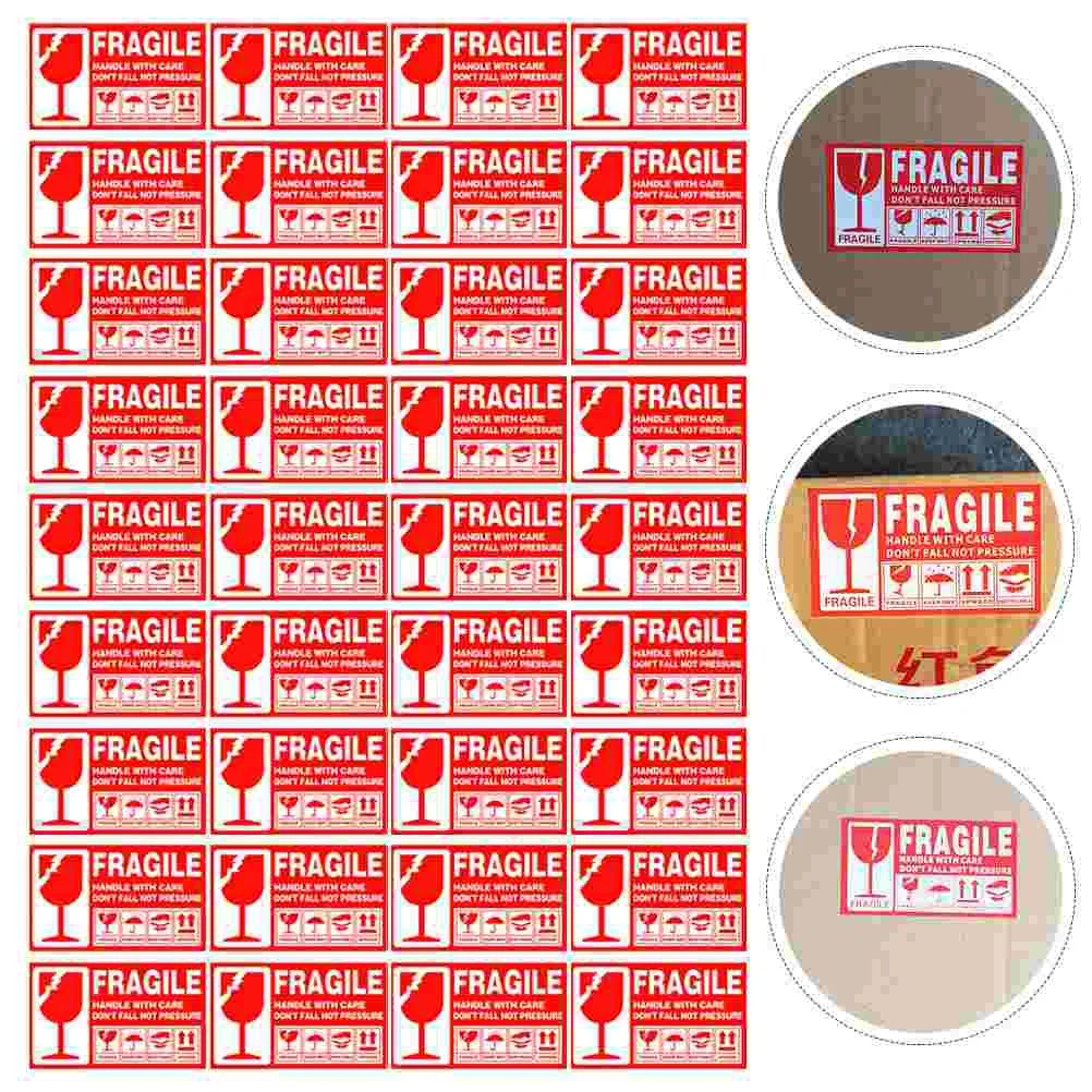 

Fragile Adhesive Stickers Package Goods Red Flag for Truck Loads Shipping Warning Labels