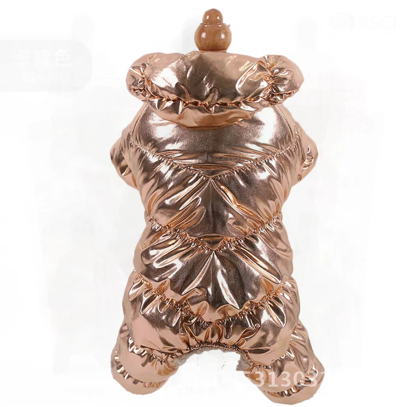 

Warm Pet Clothing Winter Dog Jacket Cotton Puppy Coat Autumn Winter Casual Four-Legged Animal Wear in Bright Red Royal Blue