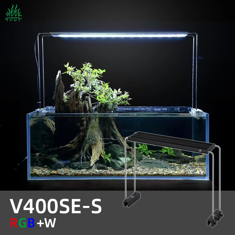 lampe-led-pour-aquarium-weekaqua-serie-v-v400se-rgbw-13000k-2ft-pour-plantes-d'eau-douce-avec-support-lumineux