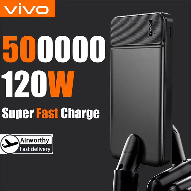 VIVO 50000mAh PowerBank 120W Super Fast Chargeing External Battery PowerBank High Capacity Power Bank For Xiaomi iPhone Samsung