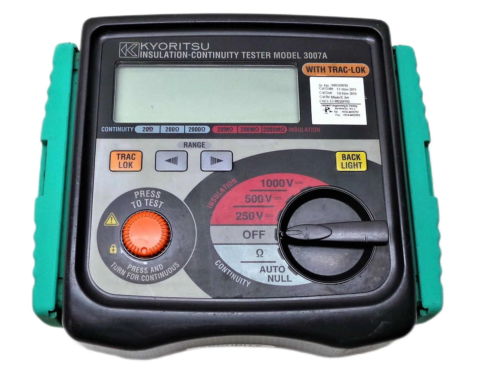 Kyoritsu 3007A Digital Insulation Continuity Tester Insulation Resistance Meter KEW3007A