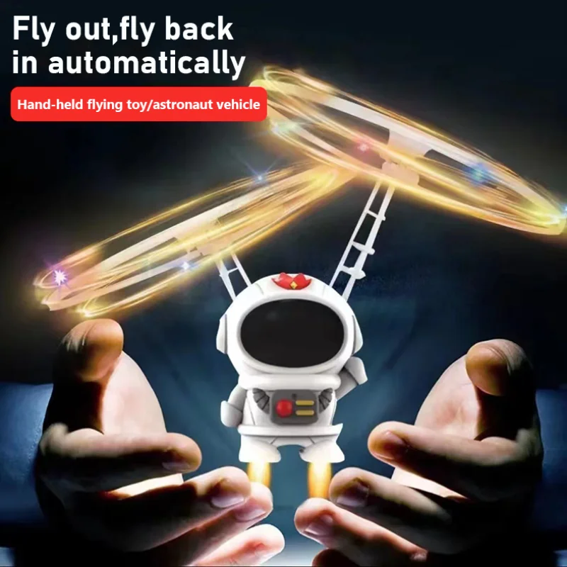 Flying Robot Astronaut Toys Children Robot Toys with Light Cute USB Charging Astronaut with LED Light for Boys Girls Christmas