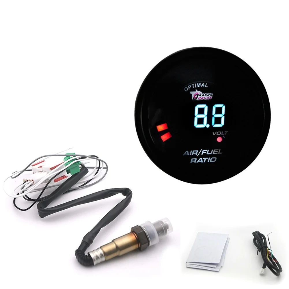 

Digital Air Fuel Ratio Gauge 52mm with Narrowband O2 Sensor for Real-time Combustion Analysis Dual Display Format