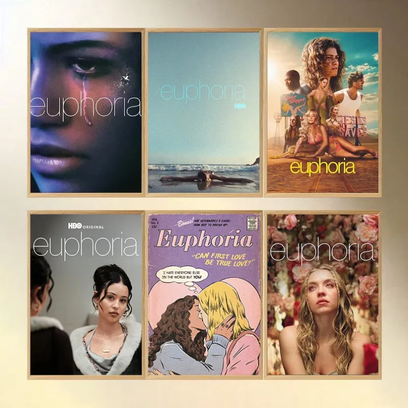 E-Euphoria – affiche esthétique de la série télévisée Hot TV, collection de fans, peinture sur toile imprimée en HD, images d'art murales, décoration de la maison et de la chambre à coucher