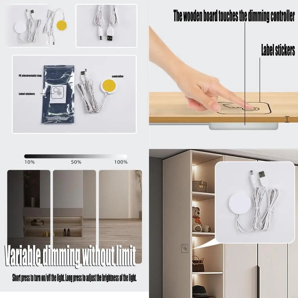 

Wooden Furniture Touch Sensors Switches Touch Response Light Switches LED Kitchen Cabinet Light Dimming Controller