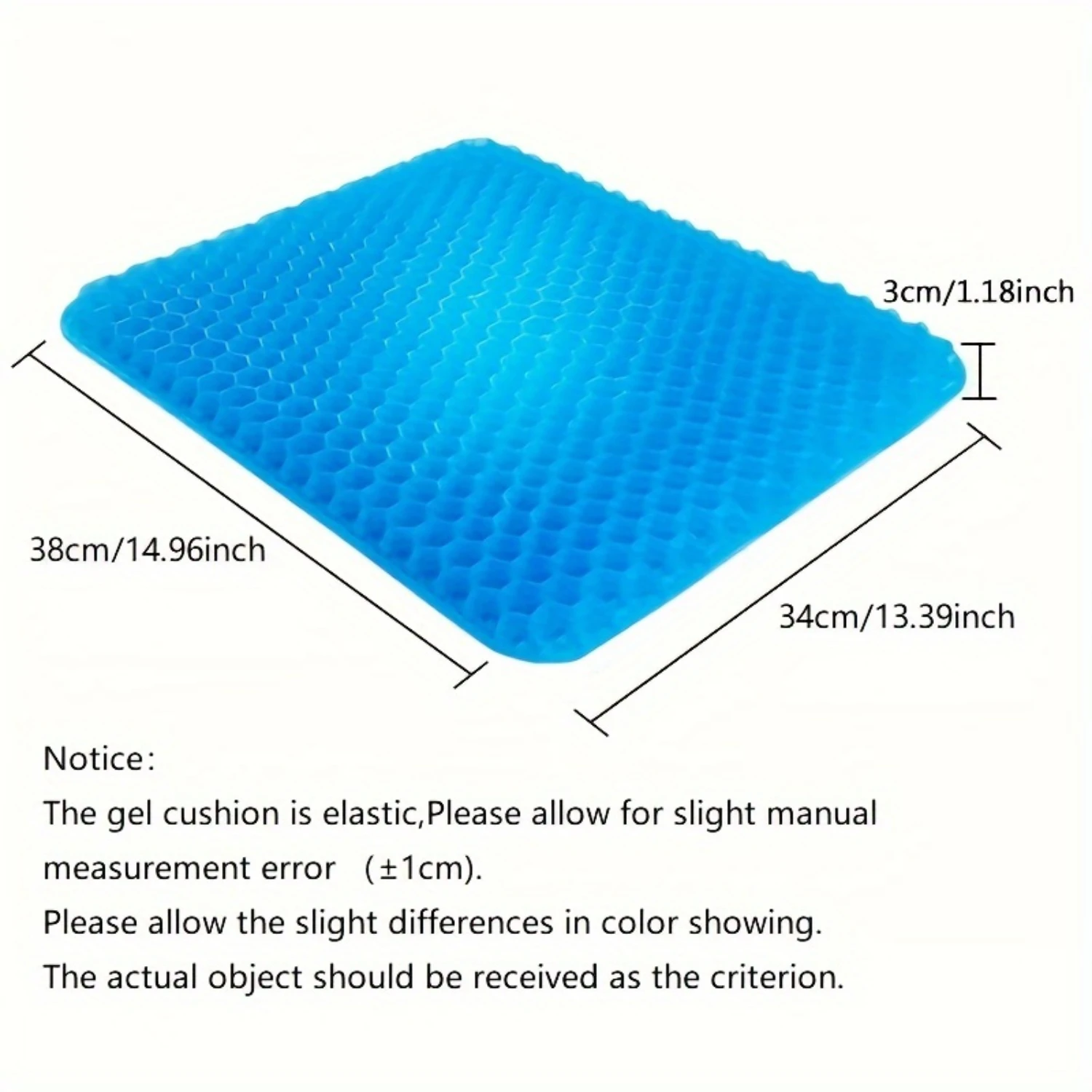 Decompress Gel Seat Cushion Breathable Honeycomb Design For Pressure Relief Back Tailbone Pain  Office Chair Cars Decoration