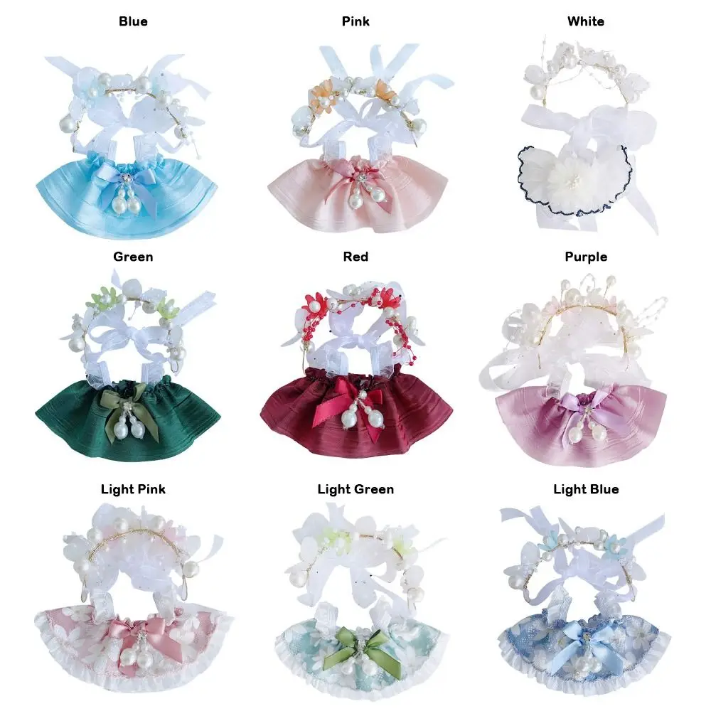 Moda multi cor para vestidos de substituição artesanal boneca vestido conjunto diy para bandana conjunto casa bonecas