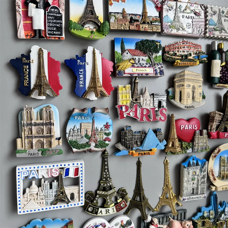 Paris Frankreich Tourist Souvenir Kühlschrankmagnete Eiffelturm Französische magnetische Aufkleber Annecy Dekoration auf dem Kühlschrank Reisegeschenke – Detail 3