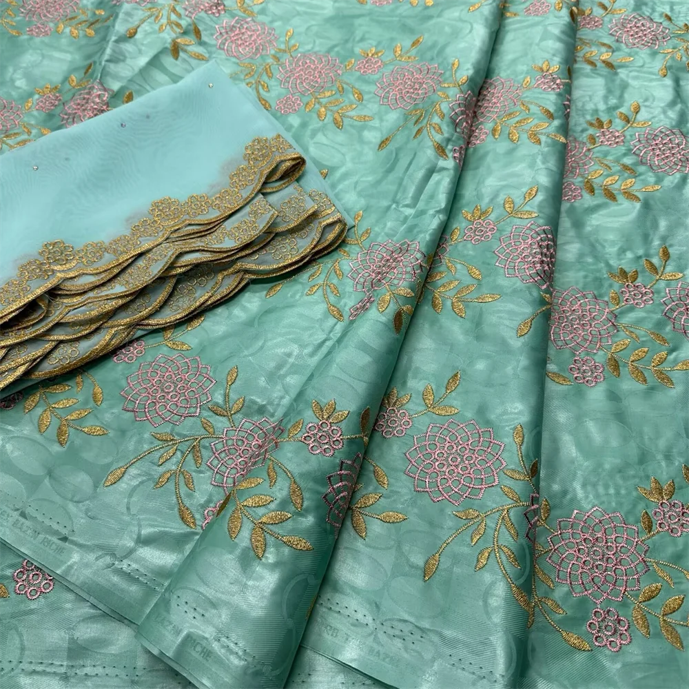 

Hot High Quality Bazin Riche Tissue 2025 New Arrival African Riche Basin Fabric With Stones Guinea Brocade Fabrics 5+2 Yards/Lot