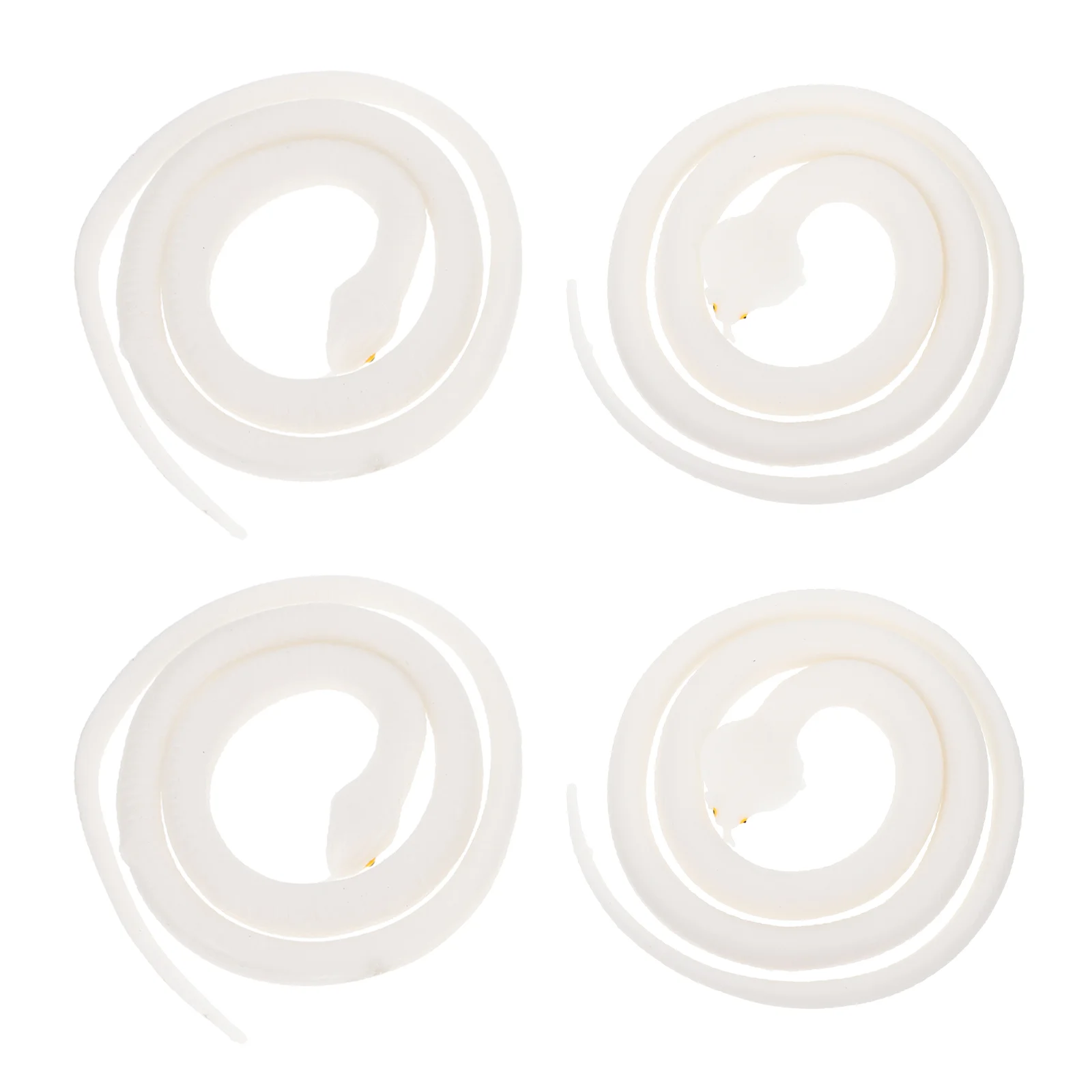 

4 Pcs Simulated White Snake Model Toy Trick Simulation Party Supple Movie Prop Artificial Models Fake Soft Rubber