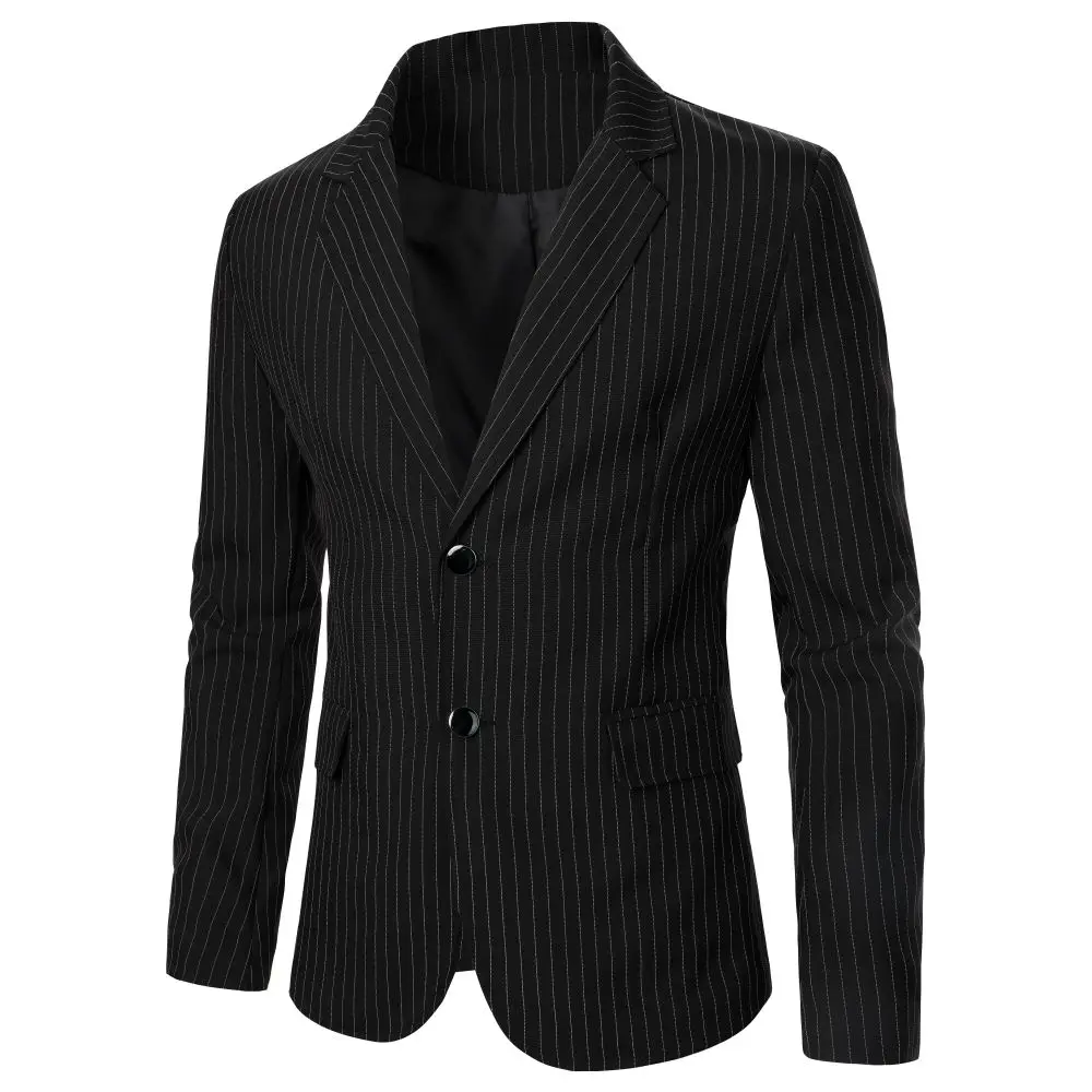 Men\'s Blazer Simple Line Design Button Pocket Men\'s Business Casual Suit Formal Meeting Wedding Groom Dinner Men\'s Blazer