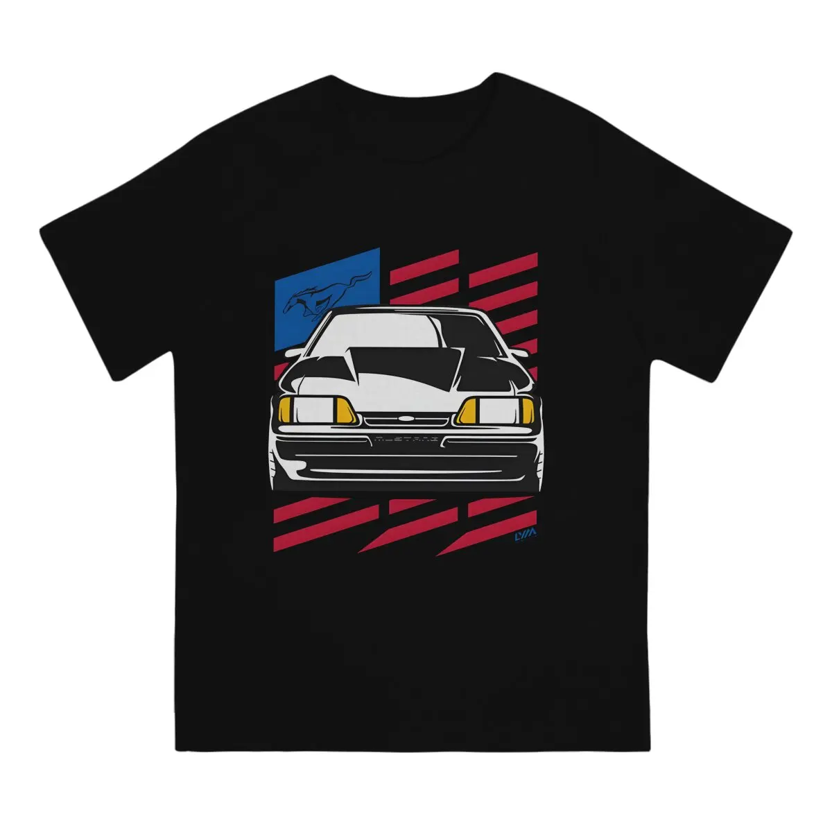 Foxbody Ford Mustang Flag Men T Shirt American Foxbody O Neck Short Sleeve 100% Cotton T Shirt Humor Top Quality Birthday Gifts