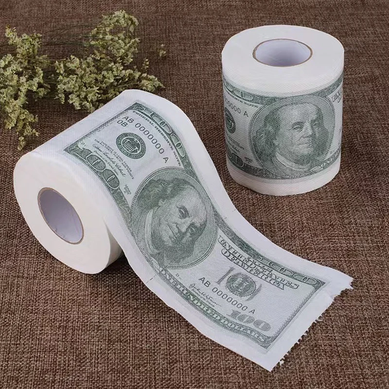 One Hundred Dollar Bill Toilet Paper Novelty Fun $100 TP Money Roll Gag Gift