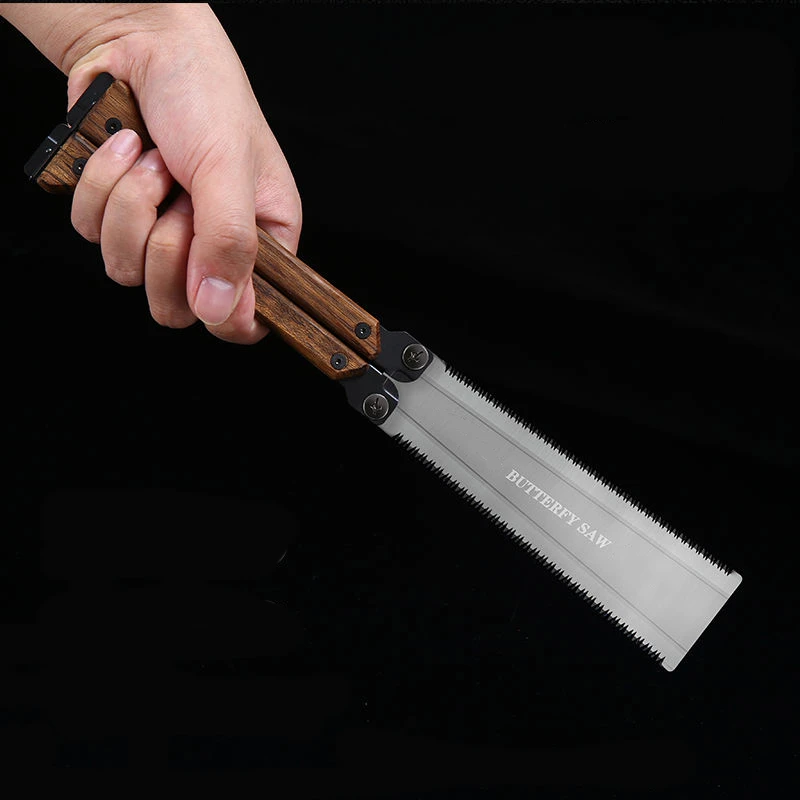 Portable Foldable Saw Double Edge Blade Outdoor Camping Hunting Survival Hand Saw Woodworking Saw Tools Camping Gear Supplies