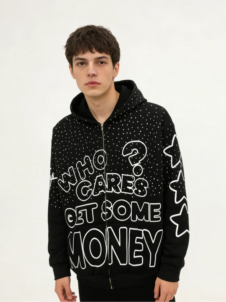 

Y2K High Street Dark Style Letter Printed Casual Hoodies European And American Fashion Heavyweight Versatile Design Women Hoodie