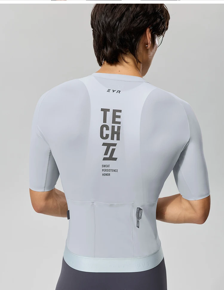 EVR Pro Sommer Herren-Radtrikot Kurzarm Schnelltrocknend Atmungsaktiv Durchgehender Reißverschluss Rennrad-Oberteil Hochelastisches Radtrikot – Detail 15