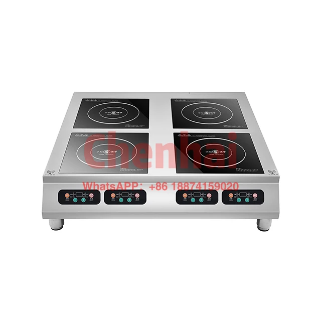 380V 2.5KW Stainless Steel Tabletop Fours Head circuit board multi burners 4 heads induction stove cooker