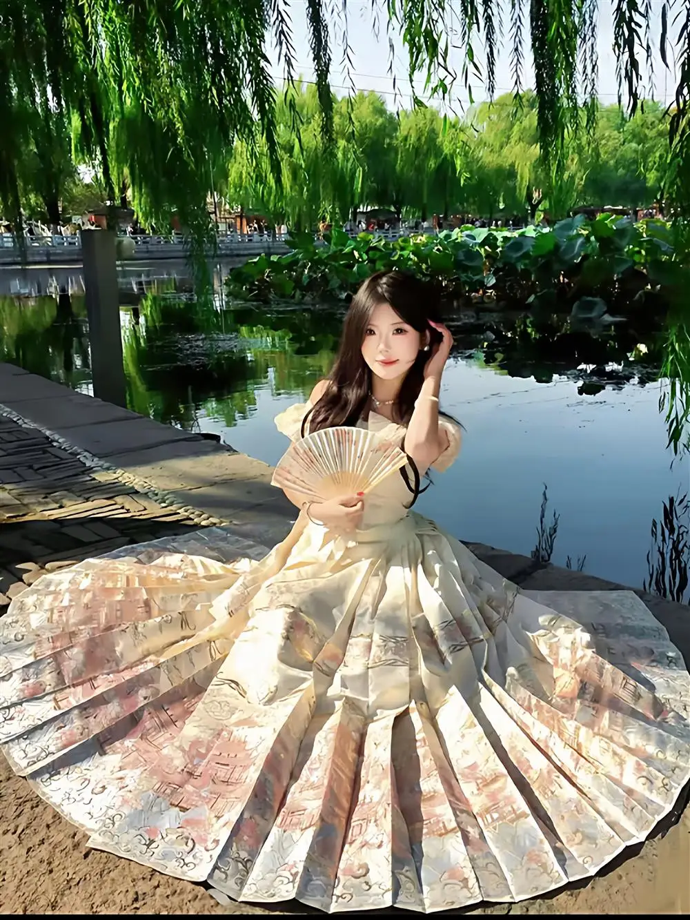 

New Chinese Style Pastel White Hanfu Set Women's Summer Adult Ceremony Reformed Two-Piece Set One-Shoulder Top And Tail...