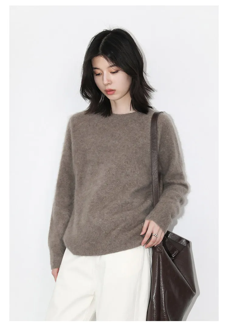 CHIC VEN Damen Wollpullover O-Ausschnitt Einfarbig Locker Lässig Langarm Übergroße Pullover Damen Oberteil Pullover Herbst Winter 2026 – Detail 13