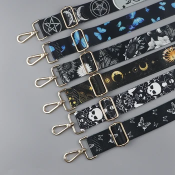 Blauer Schmetterling Mond Mode Umhängetasche Riemen verstellbare breite Gürtel Ersatz Handtasche Cross body Gold Schnalle Accessoires Frauen