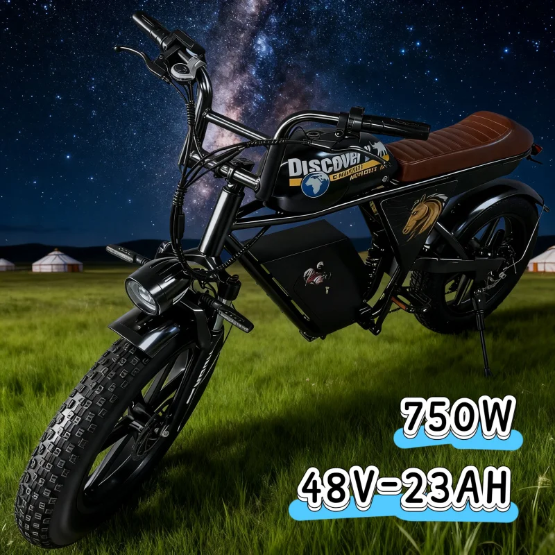 

48V 32AH battery life electric motorcycle, 750W powerful motor 20-inch off-road safe and durable adult electric bicycle