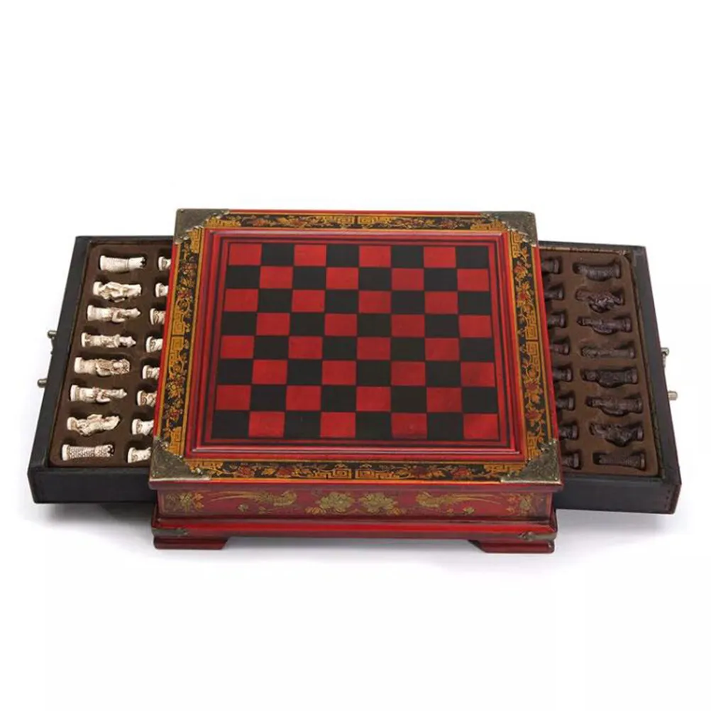 

Premium Resin Terracotta Warriors Chess Set Ancient Soldiers Chessboard for Family Intellectual Development Leisure Chess Lovers