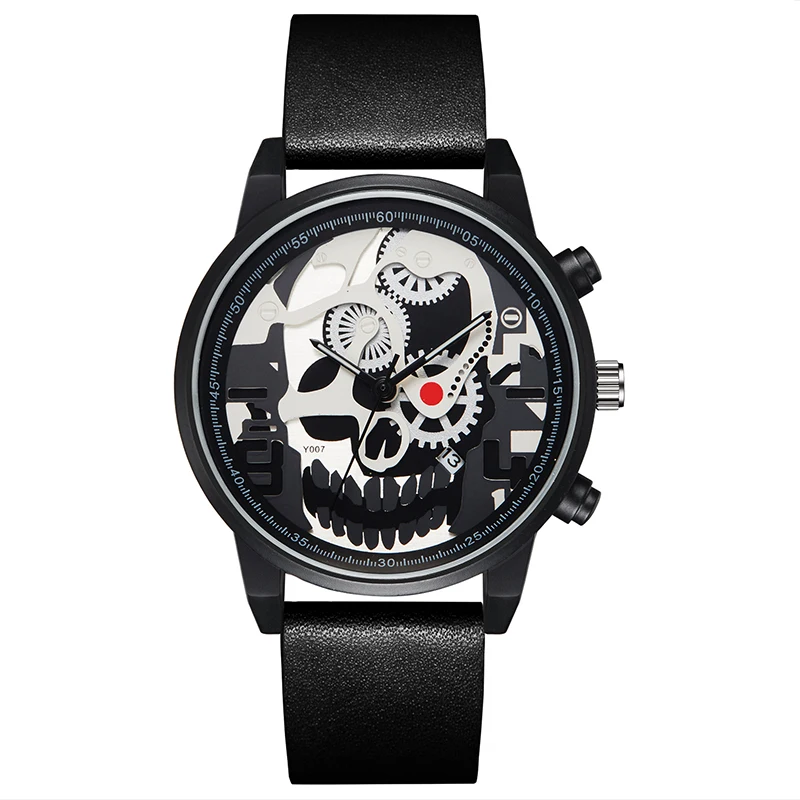 Skull Head Unisex Watch for Men Women Couple Simple New Concept Style Vintage Dial Quartz Wristwatch Male Female Man Wrist Clock