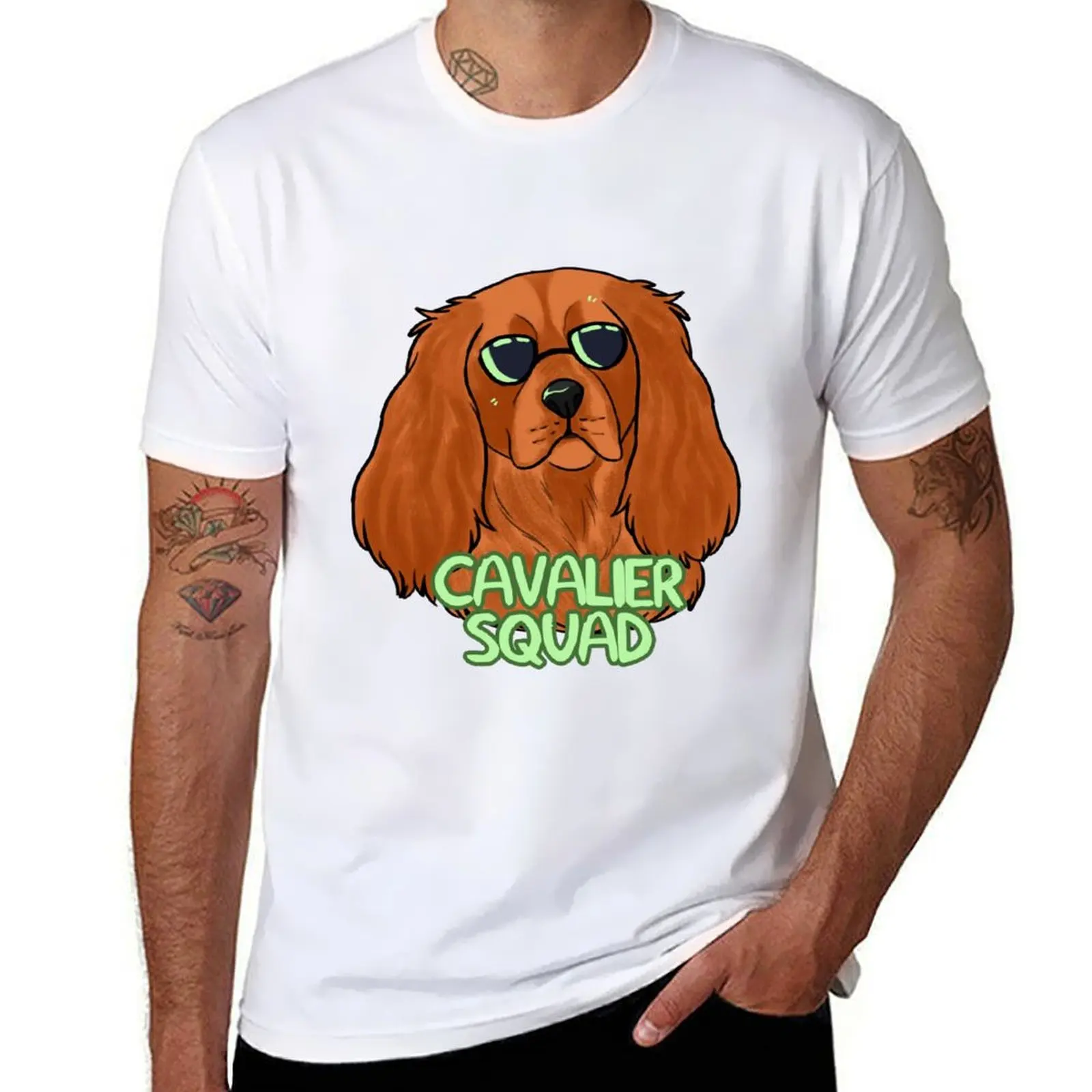 

shirt man for designer man t T-Shirt CAVALIER man SQUAD shirt cotton graphic (ruby) t shirts t funny