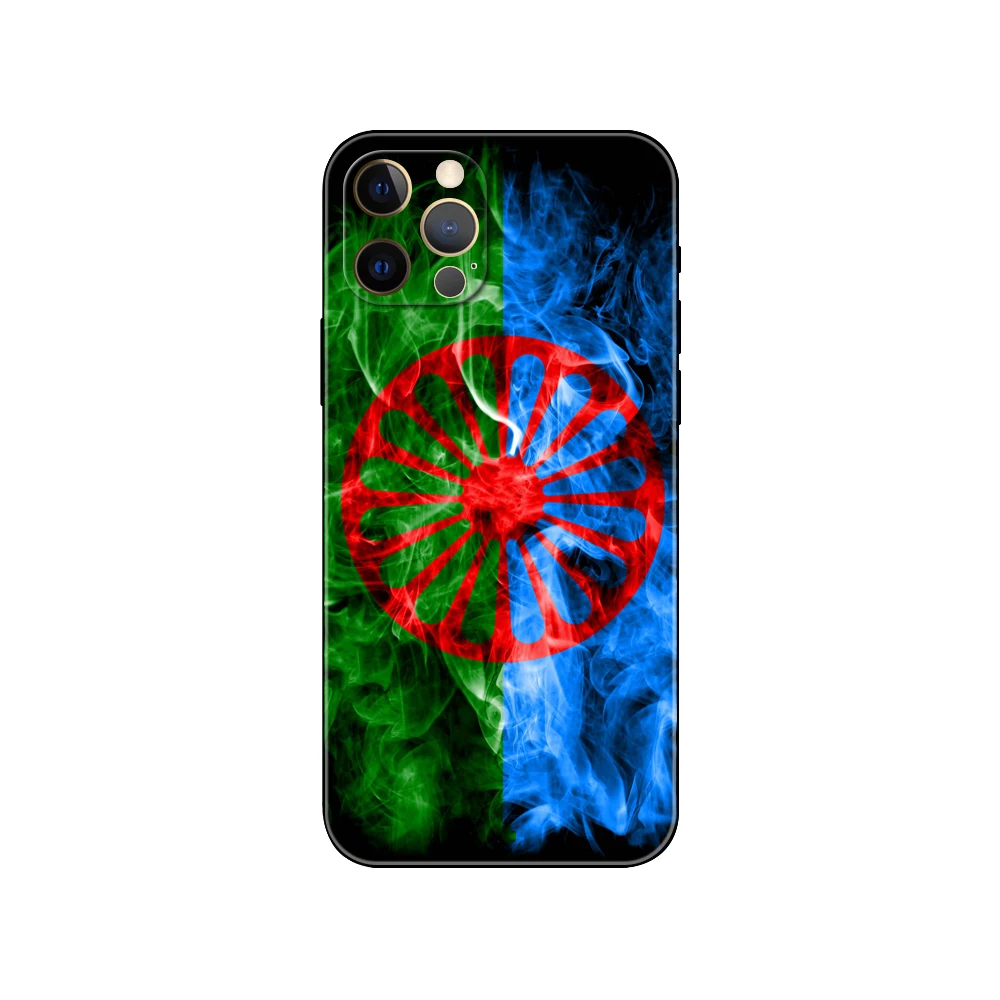 Gypsy Romani Roma Flag ，phone case for iphone，14 2020se 6 6s 7 8 plus x 10 XR XS 11 12 13 mini pro MAX soft black tpu back cover