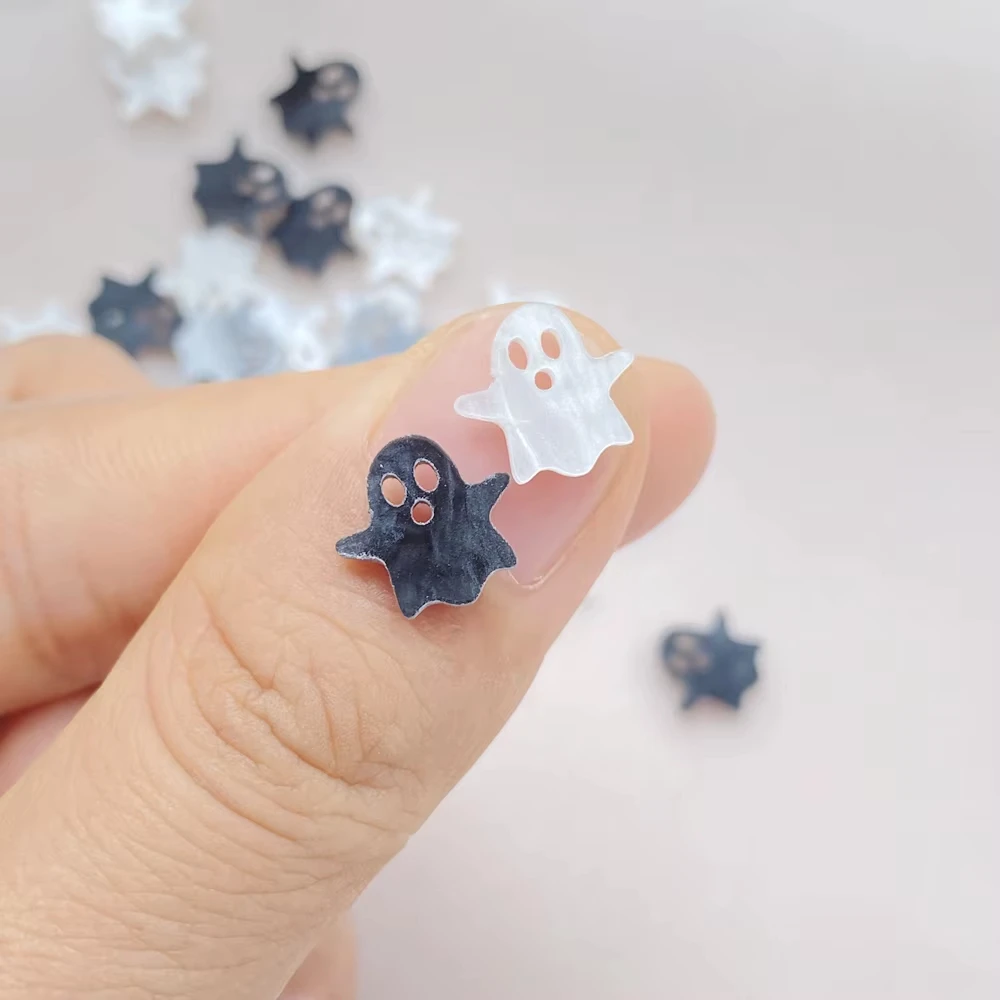 새로운 할로윈 아크릴 유령 도매 미니 수제 DIY 네일, 스터드, 헤어핀 및 액세서리 레진 재료