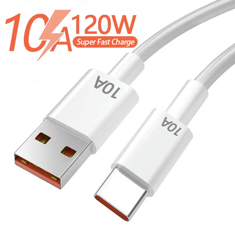 

10A 120W USB Type C Cable Super Fast Charging Cable For Huawei Mate 50 Xiaomi Samsung Honor USB C Mobile Phone Charger Data Cord