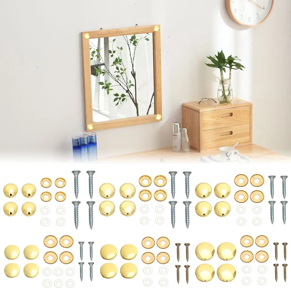 

4pcs/set Furniture Accessories Mirror Fixing Nails Hardware Screw Cap Nails Glass Fasteners Screw Covers Furniture Decoration