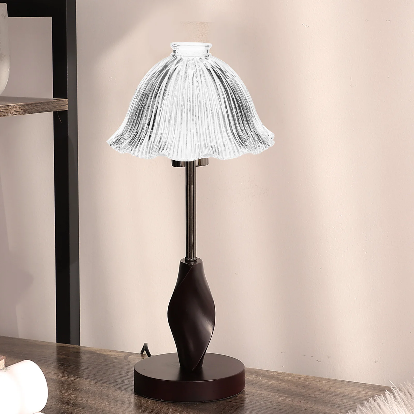 

Pendant Light Fixtures Lamp Shade Replacement Glass Transparent Vintage Lampshade