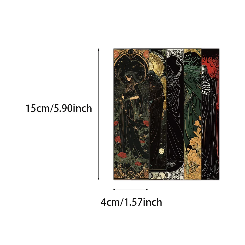 30PCS Bookmarks Creative Gothic Style Dark Wizard High Beauty Cards Reading Book Tags DIY Annotated Bookmarks Korean Stationery